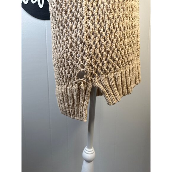 Vince Camuto Womens Beige Knit Short Sleeve Sweater Top Size M - Picture 4 of 6